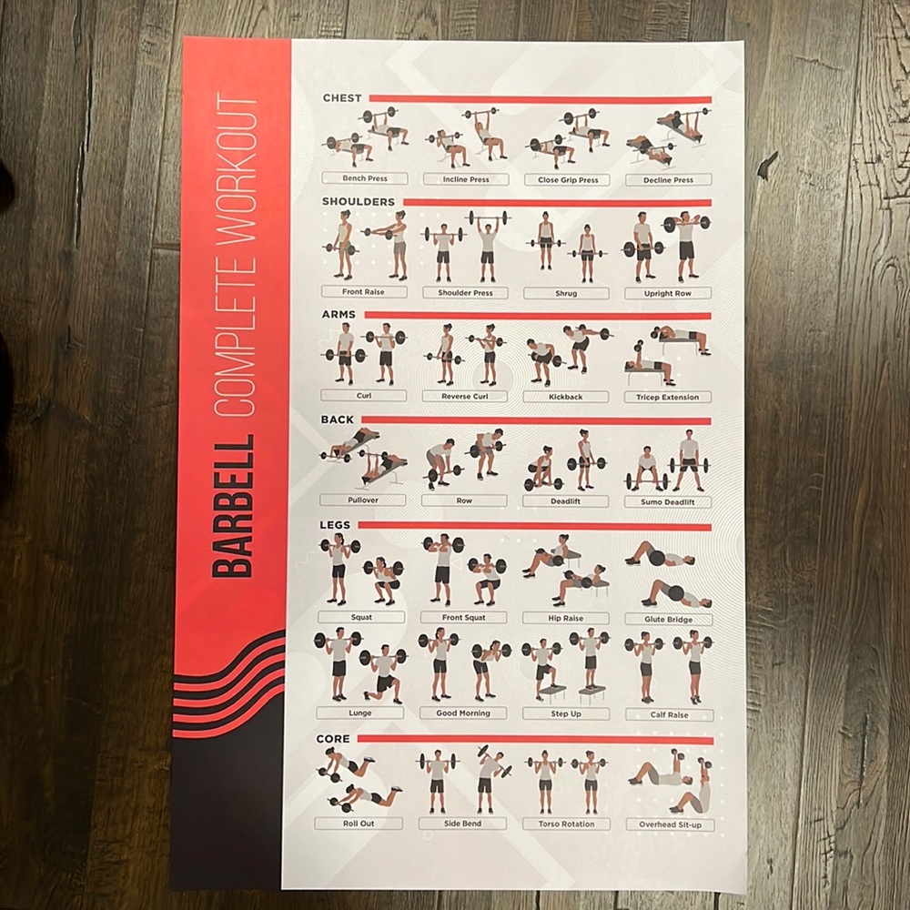 Barbell Workout Poster for Gym